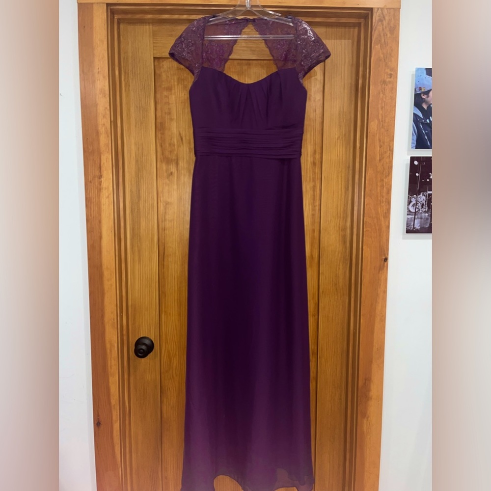 Deep purple bridesmaid gown